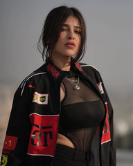 Black Ferrari Jacket - F1 Inspired Retro-Modern Streetwear India