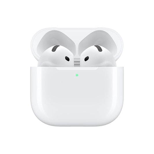 Jedix AirPods 4 Wireless Earbuds, Bluetooth Headphones, Personalised Spatial Audio, Sweat and Water Resistant, USB-C Charging Case, Up to 30 Hours of Battery Life, Effortless Setup for iPhone