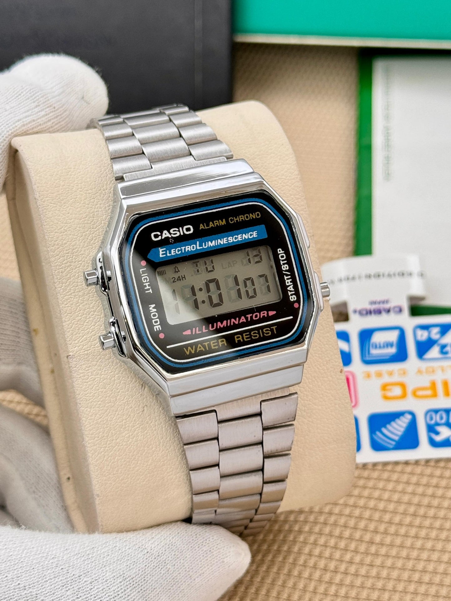 Casio Vintage A-158WA-1Q Digital Grey Dial Unisex Watch Metal Strap by JEDIX