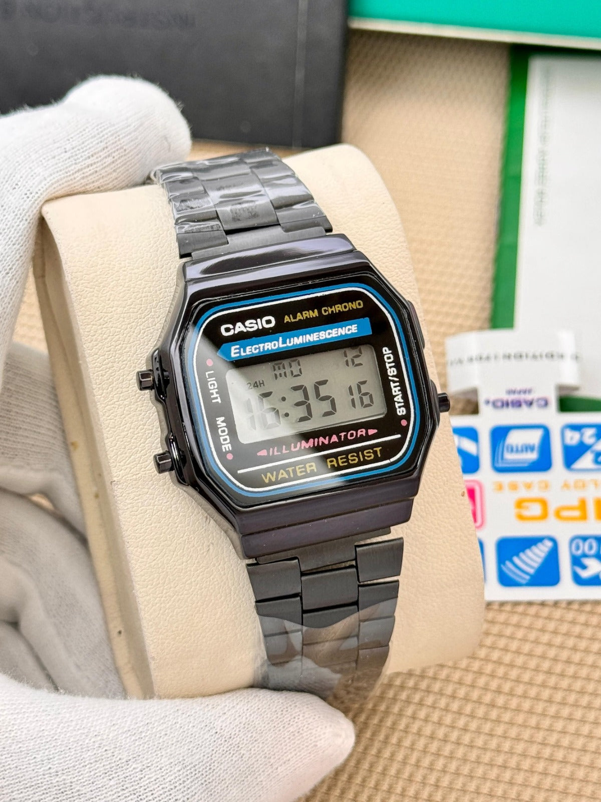 Casio Vintage A-158WA-1Q Digital Grey Dial Unisex Watch Metal Strap by JEDIX