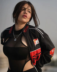 Black Ferrari Jacket - F1 Inspired Retro-Modern Streetwear India