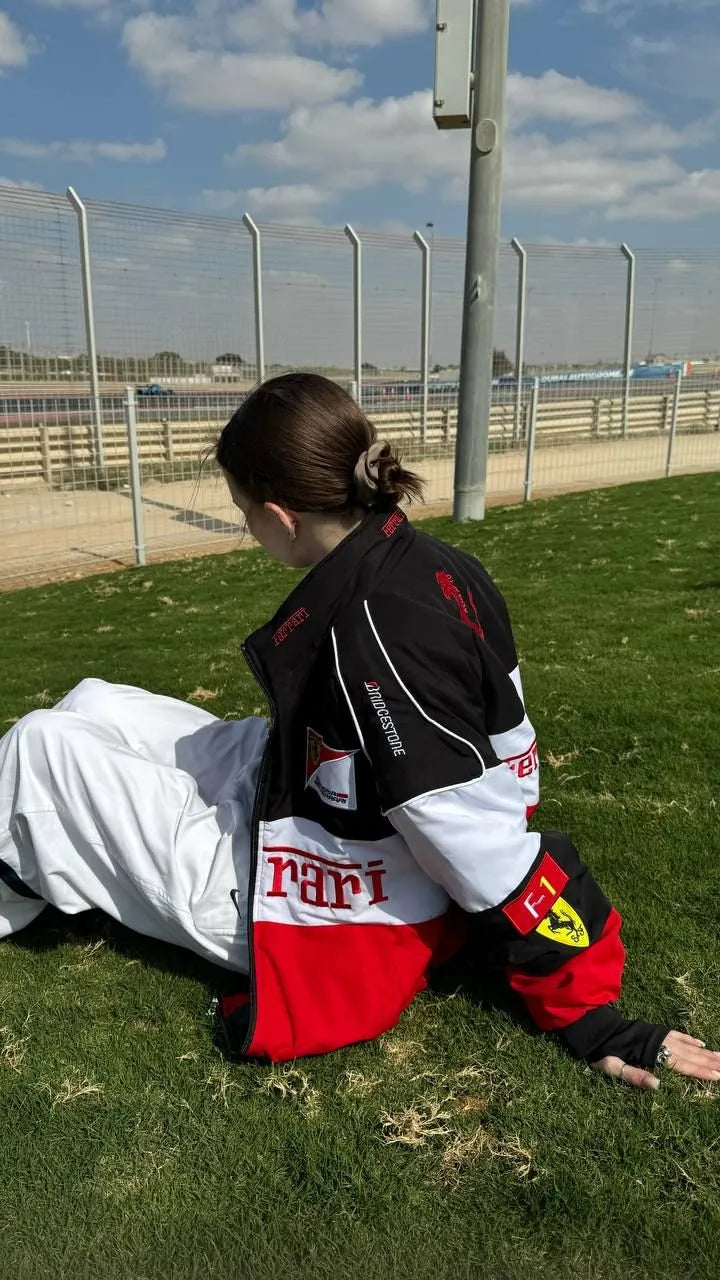 JEDIX Inspired by Ferrari F1 Oversized Racing Jacket – Premium Motorsport Streetwear Windbreaker (Copy)