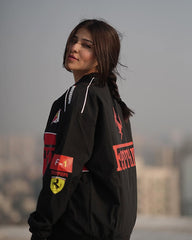 Black Ferrari F1 Racing Jacket – High Definition Print (Unisex)