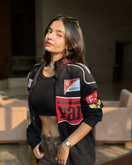 Black Ferrari Jacket - F1 Inspired Retro-Modern Streetwear India