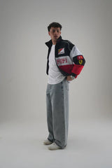 Ferrari F1 Embroidered Jacket – Triple Logo Racing Edition