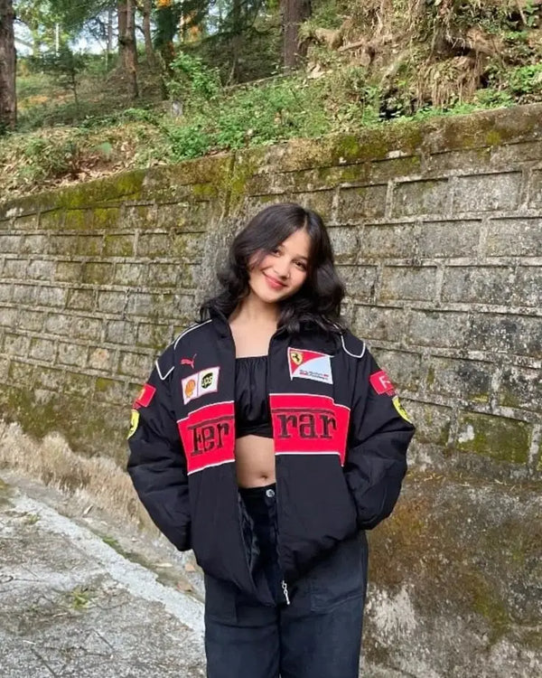 JEDIX Inspired by Ferrari F1 Oversized Racing Jacket – Premium Motorsport Streetwear Windbreaker