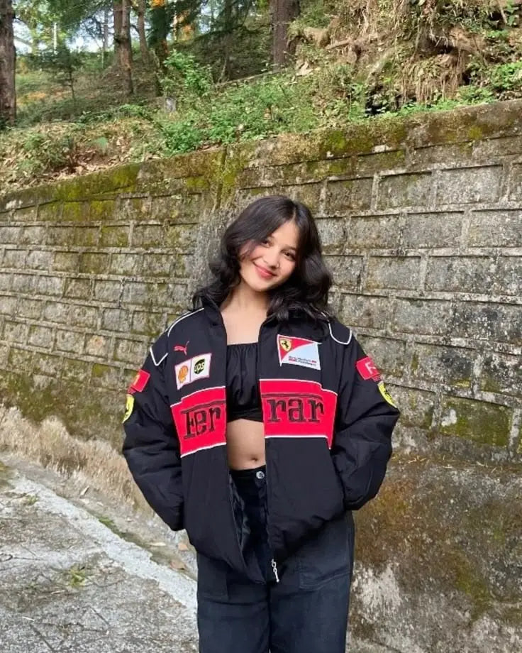 JEDIX Inspired by Ferrari F1 Oversized Racing Jacket – Premium Motorsport Streetwear Windbreaker